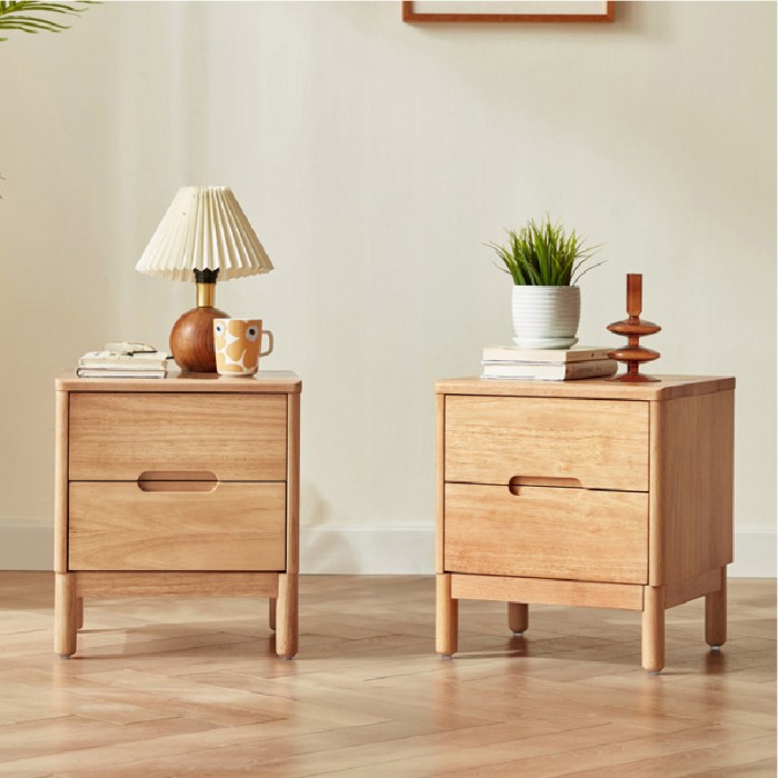 Real wood store bedside tables